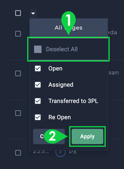 job status filter - 2