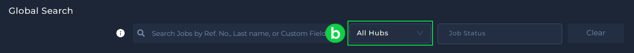 global search - hub filter