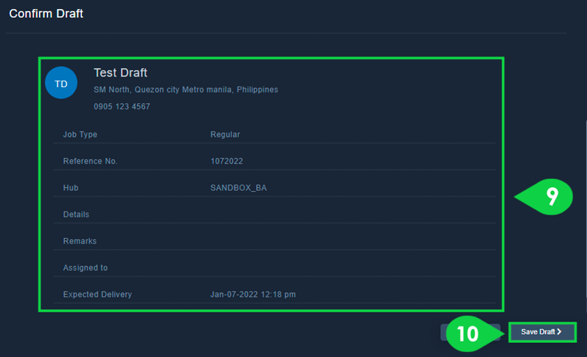 create new draft - 9, 10