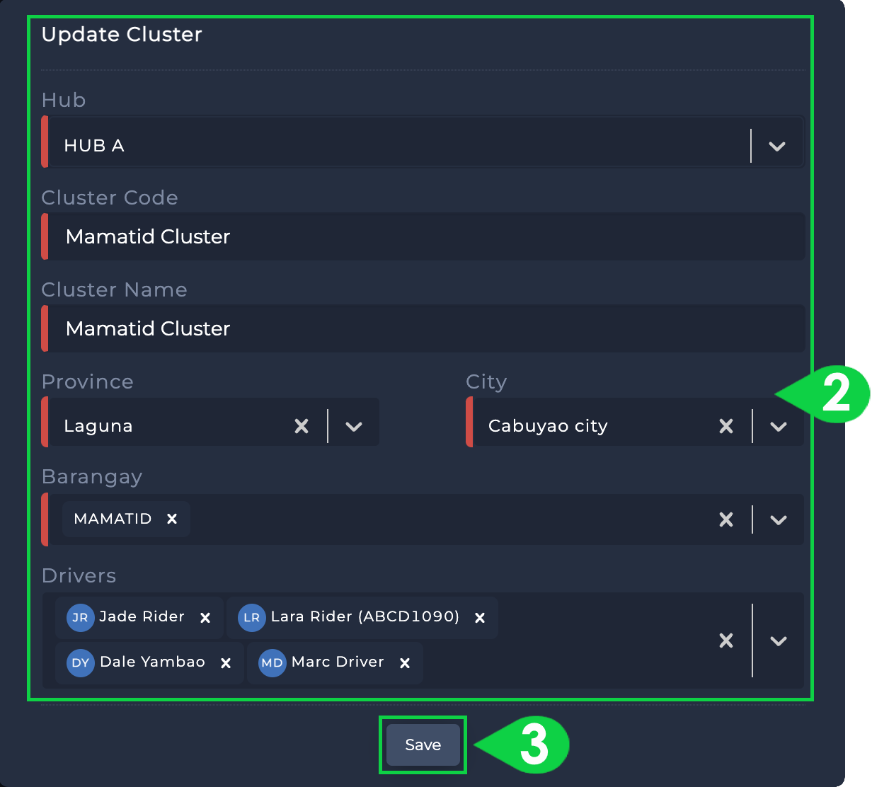 edit cluster - 2