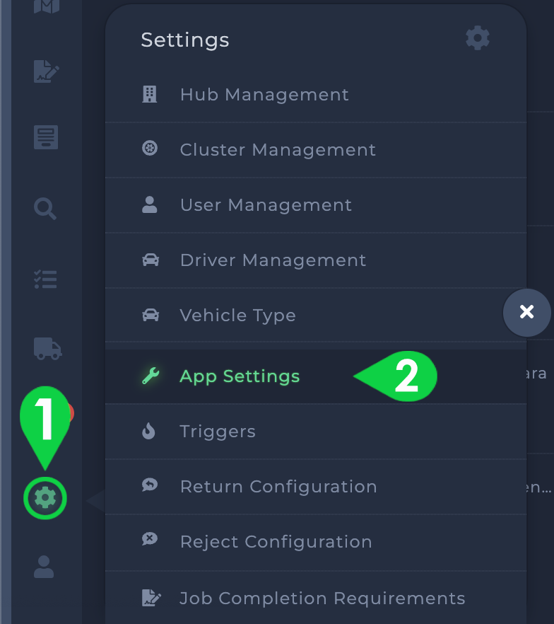 app settings - 1, 2