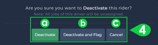 deactivate driver modal
