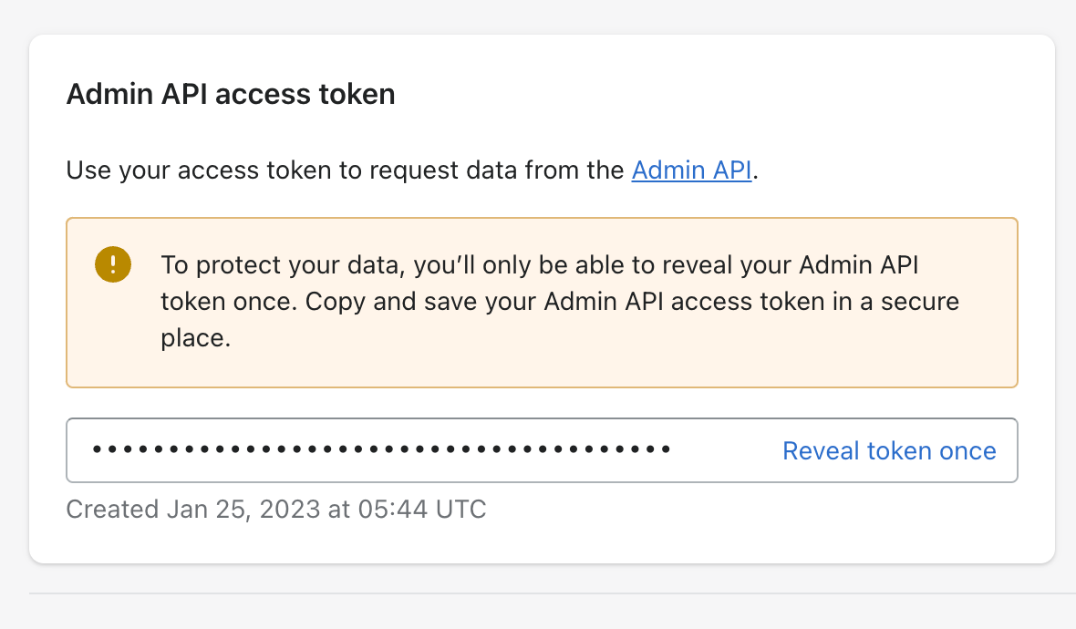 shopify api access token