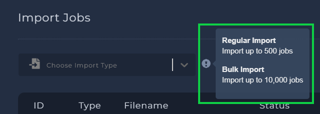 bulk import - tooltip