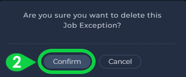 delete job exception - 2
