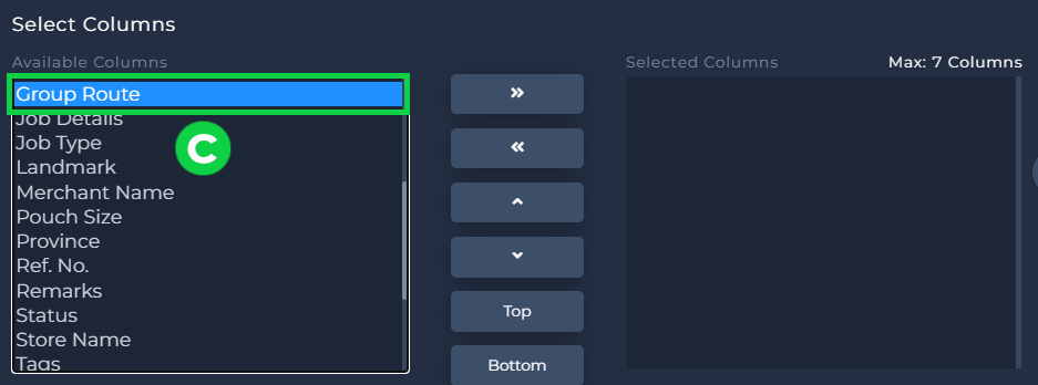 add custom view - group route column