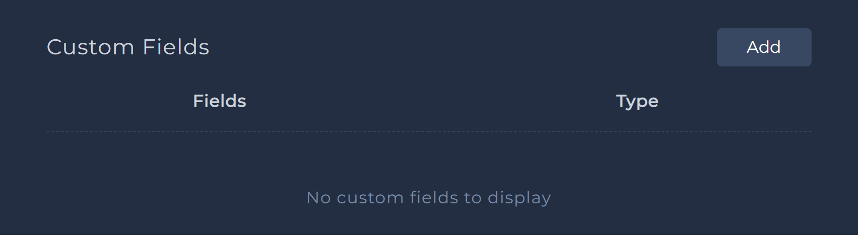 app settings - custom fields